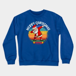 Santa Skateboarder Happy Christmas Merry Christmas Christmas Event Christmas Present Gift for Family for Dad for Mom for Friends for Kids Crewneck Sweatshirt